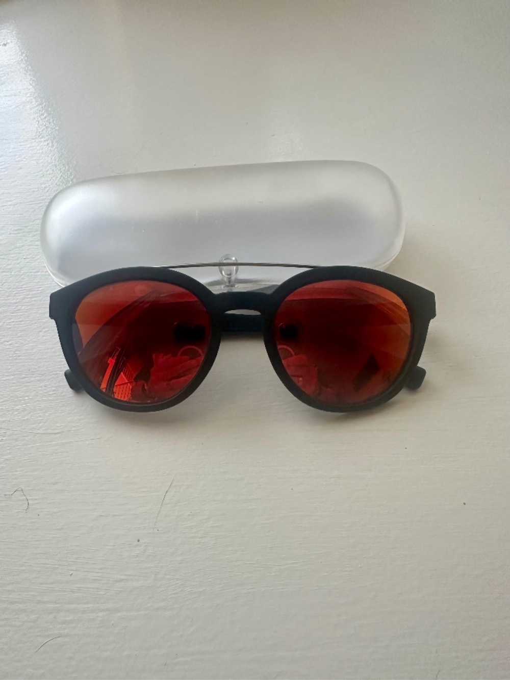 Armani Exchange AX4118S Unisex Sunglasses Black Frame Red Mirror Lenses 54-21